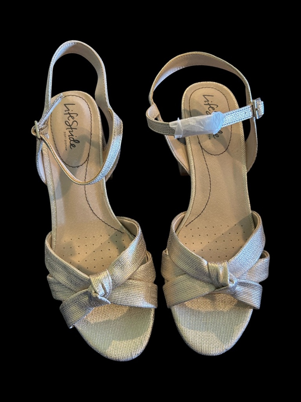 Life Stride Metallic Gold Knot Slingback Sandals - Picture 3 of 7